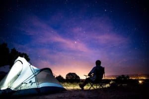 Camping activities at night